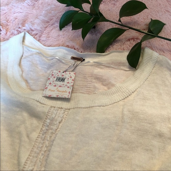Free People Ribbed Lace Trim Pullover - Picture 5 of 6